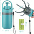 Portable Dog Pooper Scooper No Touch Claw Pickup Tool with Waste Bag Holder Easy One Hand Dog Walking Outdoor Pet Cleanup