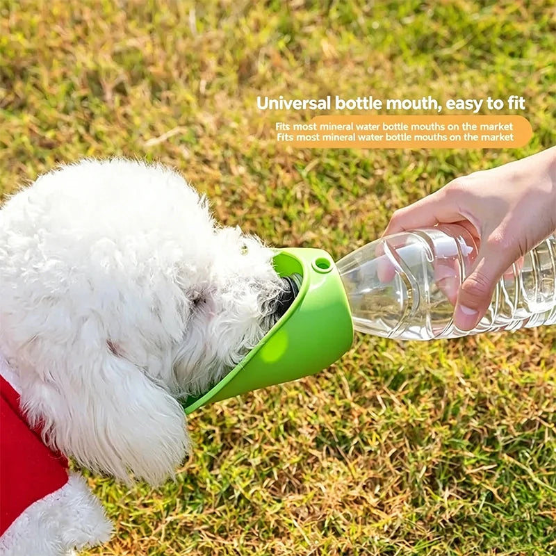 Portable Silicone Pet Water Bottle, Outdoor Dog/Cat Travel Drinking Bowl, Foldable Water Dispenser Interchangeable Bottle