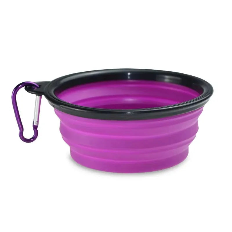Foldable Silicone Pet Bowl Portable Dog Water Feeding Dish Outdoor Travel Bowl Lightweight Collapsible Bowl For Camping Hiking