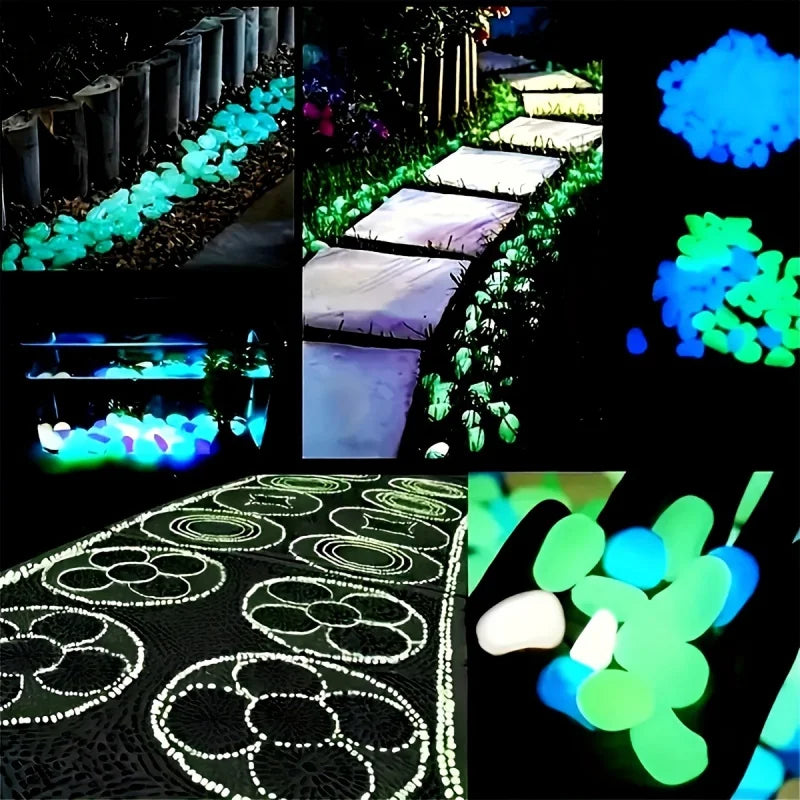 100pcs Glow In The Dark Pebbles: Resin Luminous Stones for Aquarium Decor
