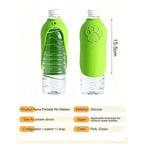 Portable Silicone Pet Water Bottle, Outdoor Dog/Cat Travel Drinking Bowl, Foldable Water Dispenser Interchangeable Bottle
