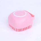 2-In-1 Pet Bath & Massage Brush With Shampoo Storage Silicone Dog Cat Grooming Tool For Puppy Kitten Sensitive Skin
