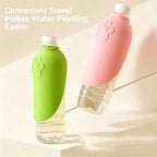 Portable Silicone Pet Water Bottle, Outdoor Dog/Cat Travel Drinking Bowl, Foldable Water Dispenser Interchangeable Bottle