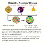 100pcs Glow In The Dark Pebbles: Resin Luminous Stones for Aquarium Decor