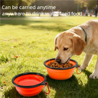 Foldable Silicone Pet Bowl Portable Dog Water Feeding Dish Outdoor Travel Bowl Lightweight Collapsible Bowl For Camping Hiking