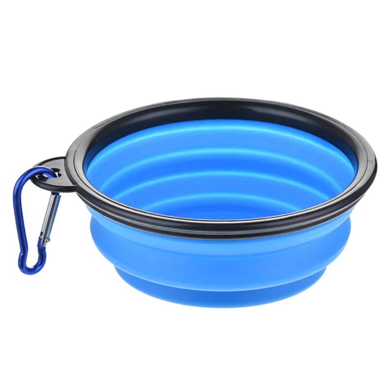 Foldable Silicone Pet Bowl Portable Dog Water Feeding Dish Outdoor Travel Bowl Lightweight Collapsible Bowl For Camping Hiking