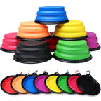Foldable Silicone Pet Bowl Portable Dog Water Feeding Dish Outdoor Travel Bowl Lightweight Collapsible Bowl For Camping Hiking