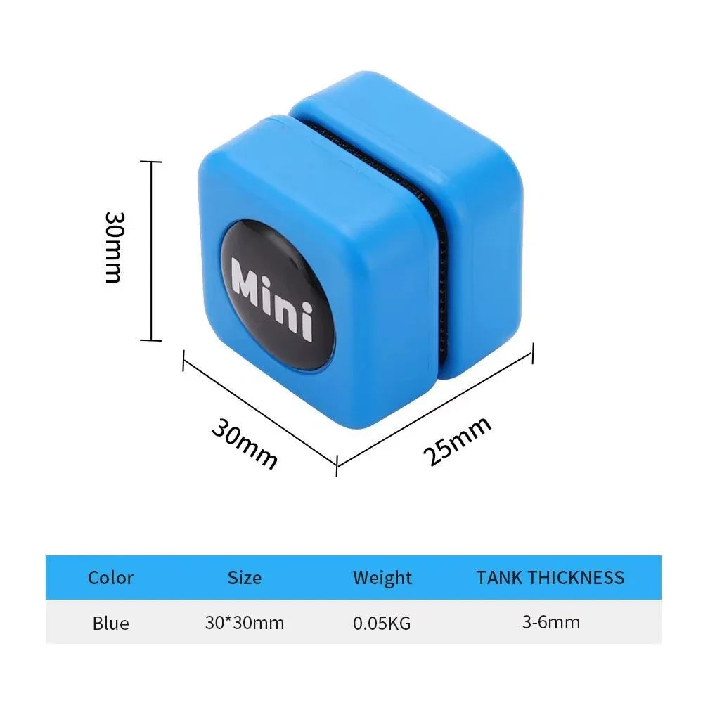 Mini Square Magnetic Brush Aquarium Glass Cleaner Scratch-Resistant Glass Cleaner Magnetic Brush for Small Aquarium Fish Tank