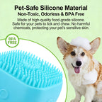 2-In-1 Pet Bath & Massage Brush With Shampoo Storage Silicone Dog Cat Grooming Tool For Puppy Kitten Sensitive Skin