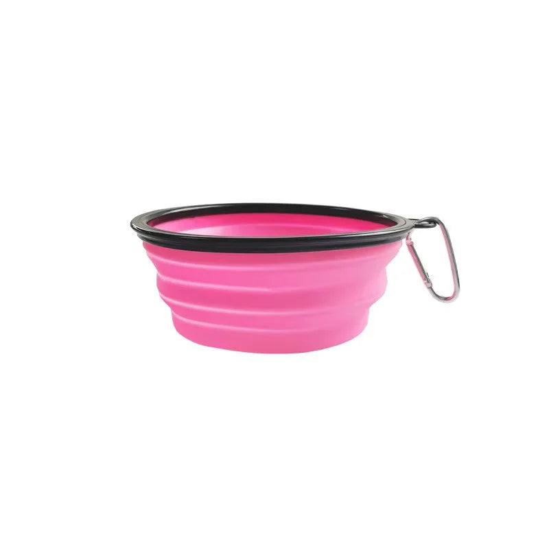 Foldable Silicone Pet Bowl Portable Dog Water Feeding Dish Outdoor Travel Bowl Lightweight Collapsible Bowl For Camping Hiking
